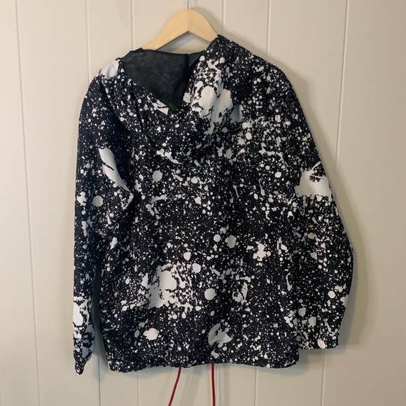 Carbon Splatter Print Windbreaker Black White Size Large - Picture 7 of 7
